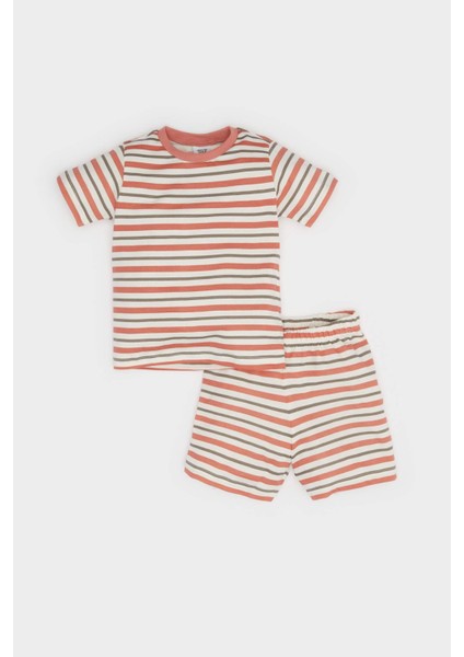 Erkek Bebek 4'lü Pijama Takımı Kısa Kollu Penye Üst Beli Lastikli Şort E1188A525HS