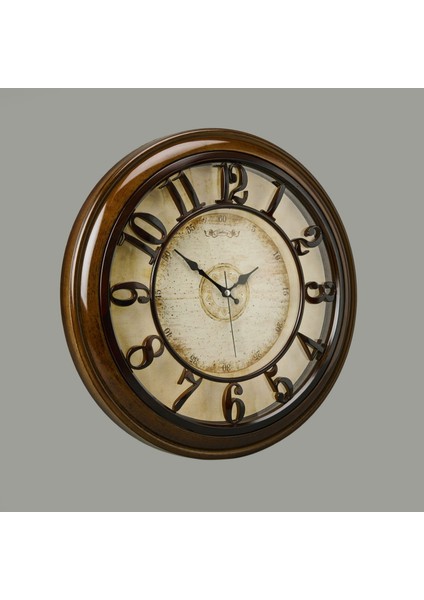 1965-V Kabartma Rakam Duvar Saati - Kahverengi - 44,5 cm fiyatları