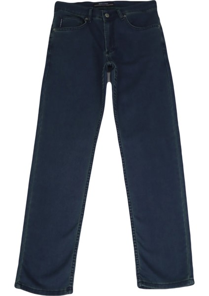 Fistan Store Erkek Yeşil Yüksek Bel Rahat Kesim Boru Paça Büyük Beden Jean Pantolon
