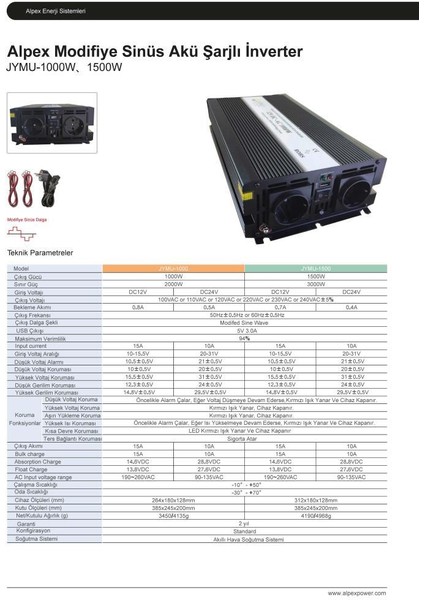 1000W 12V Ups (Şebeke Şarjlı) Modifiye Sinus İnverter