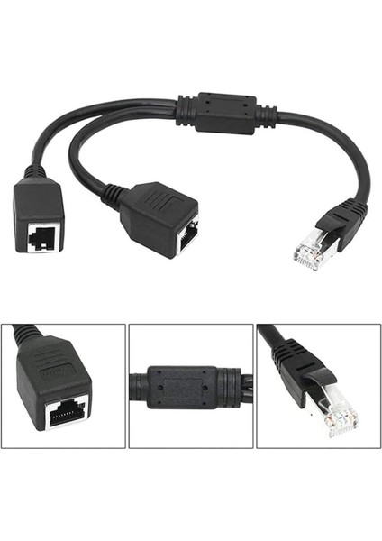 PM-25434 Erkek RJ45 To 2x Dişi Ethernet Çoklayıcı Splitter Dağıtıcı