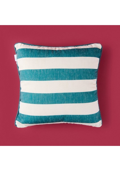 Nautical Fun Çizgili Kırlent - Hardal / Yeşil - 40X40 cm