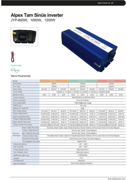 1000W 12V Tam Inverter
