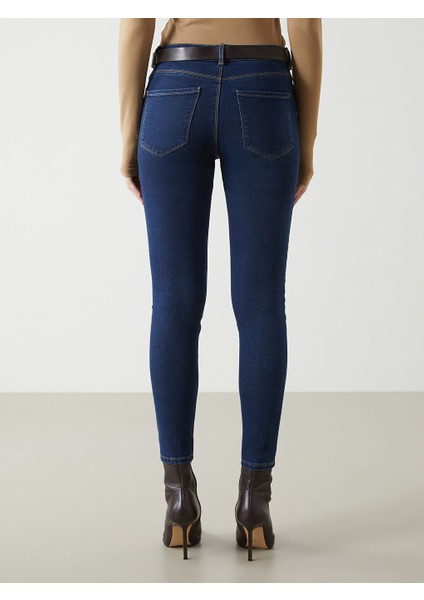 Yeni Sezon Beli Kemerli Mercury Skinny Fit Kadin Jean Pantolon - S52015Z8 fırsatları
