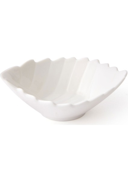 Porselen Yaprak Çerezlik - Beyaz - 11 cm