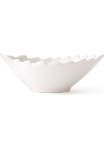 Porselen Yaprak Çerezlik - Beyaz - 11 cm