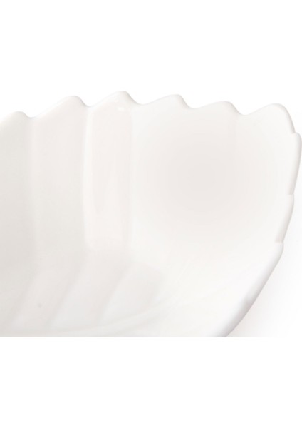Porselen Yaprak Çerezlik - Beyaz - 11 cm