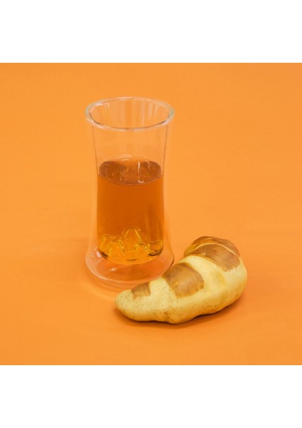 Çift Cidarlı Figürlü Meşrubat Bardağı - Şeffaf - 300 ml
