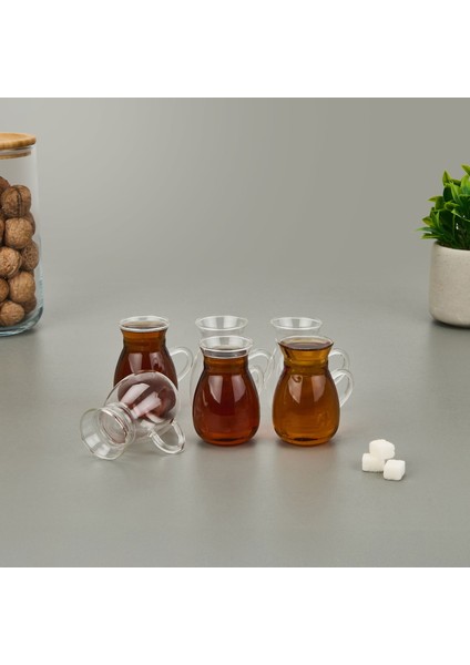 Grape Borosilikat Cam 6'lı Çay Seti - Şeffaf - 220 ml