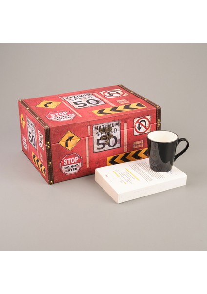 Stop Ahşap Kutu - Renkli - 35X25X16 cm