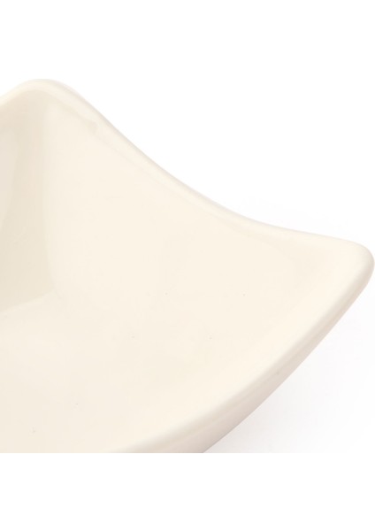 Porselen Kare Sosluk ve Çerezlik - Beyaz - 7,5 cm