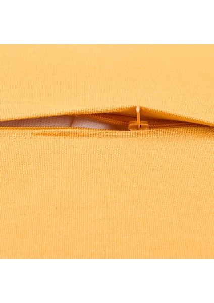 Soft Mustard Püskül Detaylı Kırlent - Hardal - 40X40 cm
