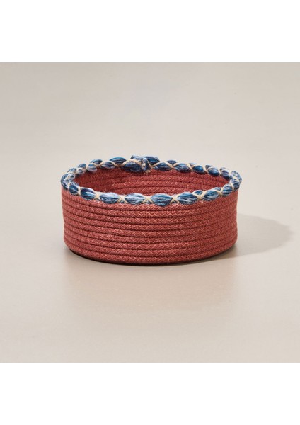 Colorful Örgü Ipli Sepet - Renkli - 21X7 cm