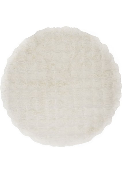 Bubble Yuvarlak Halı - Krem - 100X100 cm