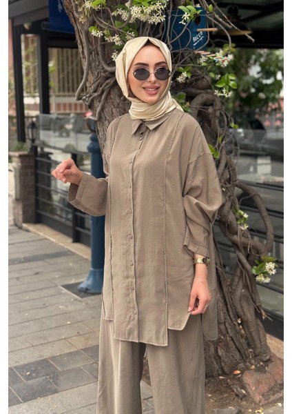 Pantolonlu Takım S-5967 Haki modelleri