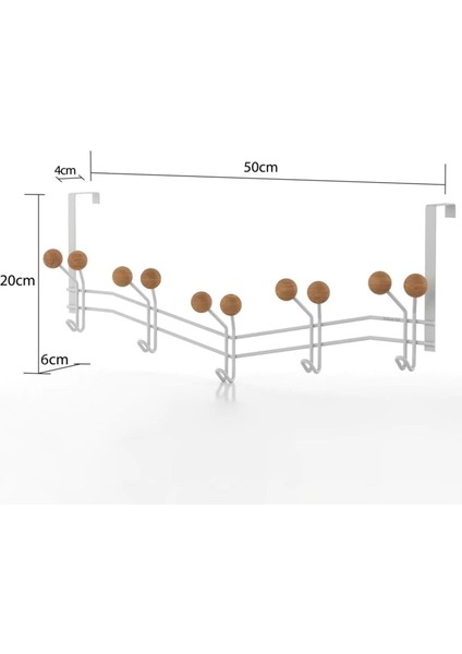 5'li Kapı Arkası Askılık - Beyaz