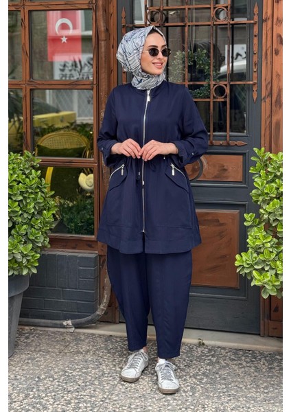 Nurcan Çetin Pantolonlu Takım 25403 Lacivert