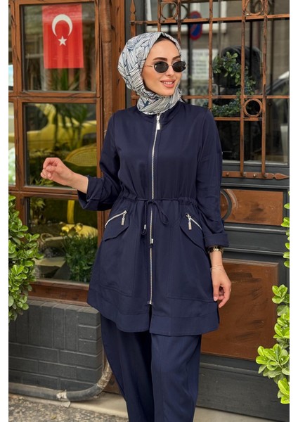 Nurcan Çetin Pantolonlu Takım 25403 Lacivert modelleri