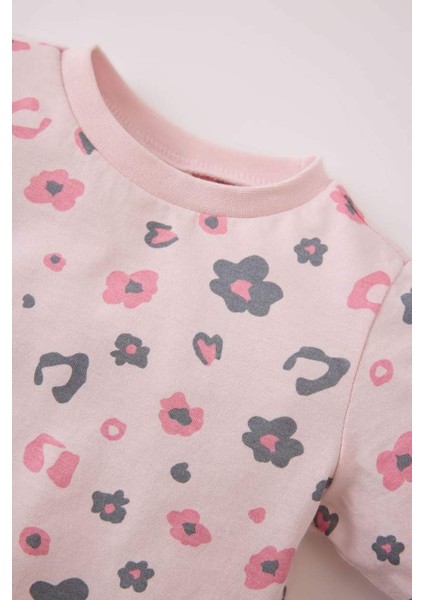 Yeni Sezon Kız Bebek Pijama Takımı Desenli Uzun Kollu Penye Üst Beli Lastikli Alt modelleri