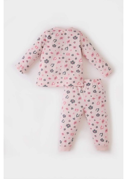 Yeni Sezon Kız Bebek Pijama Takımı Desenli Uzun Kollu Penye Üst Beli Lastikli Alt fırsatları