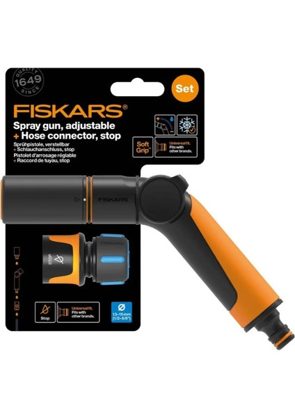1065493 Ayarlanabilir Sulama Tabancası + 13MM Stoplu Hortum Bağlantısı