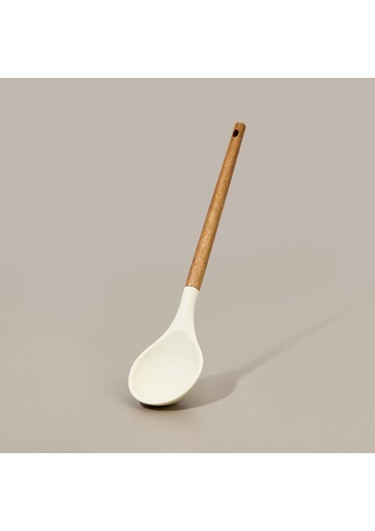 Akasya Saplı Silikon Servis Kaşığı - Kahverengi / Krem fiyatları