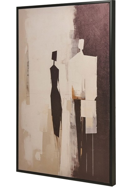 Contraste Tablo - Bej / Siyah - 90X60 cm modelleri