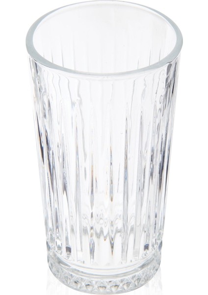 Cam Çizgili Meşrubat Bardağı - Şeffaf - 305 ml