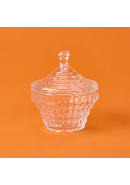 Kristal Yuvarlak Cam Şekerlik - Şeffaf - 6 cm