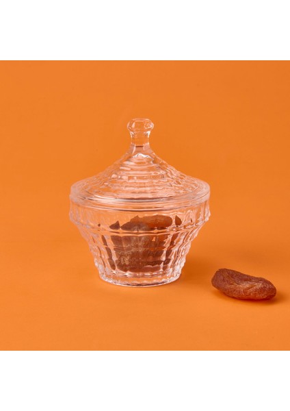 Kristal Yuvarlak Cam Şekerlik - Şeffaf - 6 cm