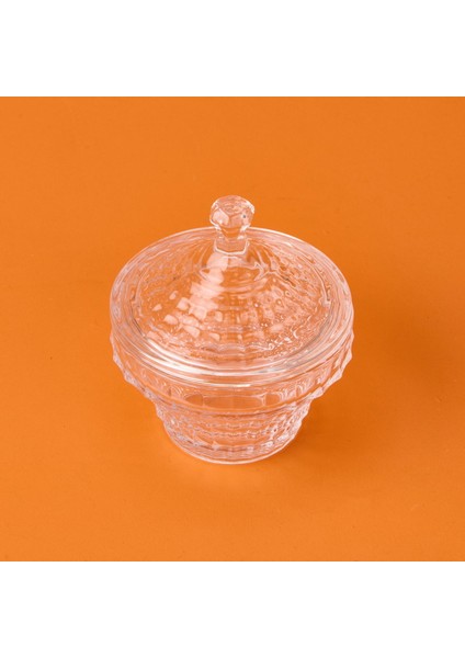 Kristal Yuvarlak Cam Şekerlik - Şeffaf - 6 cm