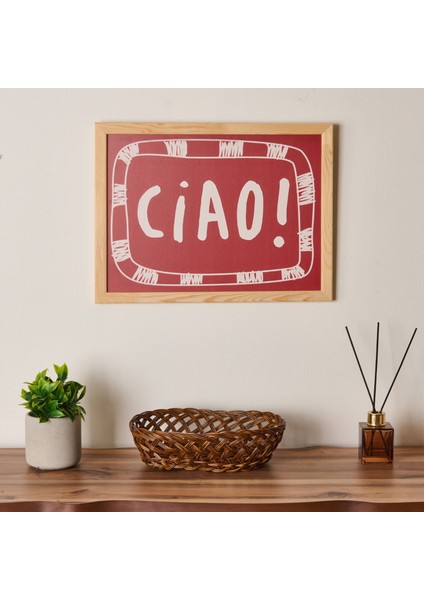 Ciao Duvar Panosu - Kırmızı - 30X40 cm