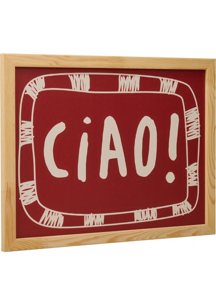 Ciao Duvar Panosu - Kırmızı - 30X40 cm