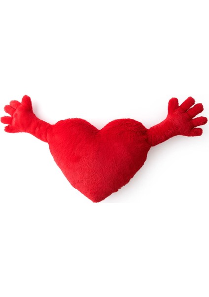 Toys Kalp Figürlü Yastık - Kırmızı - 100X40 cm