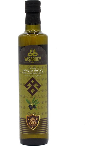Mardin Doğal Yeşil Sızma Zeytinyağı 500 ml [katkısız-Soğuk Sıkım]-(Cam Şişe)
