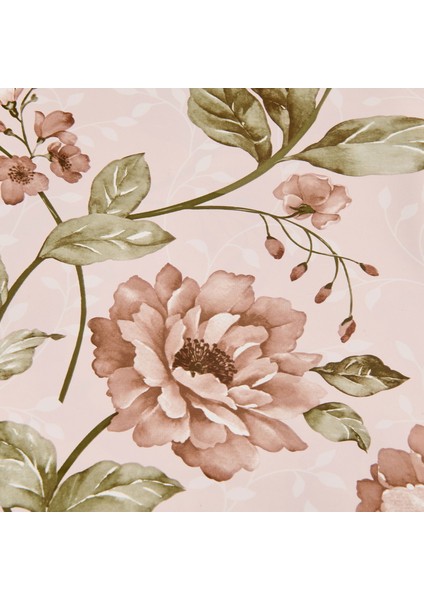 Time Gül Desenli Pvc Masa Örtüsü - Renkli - 140X140 cm