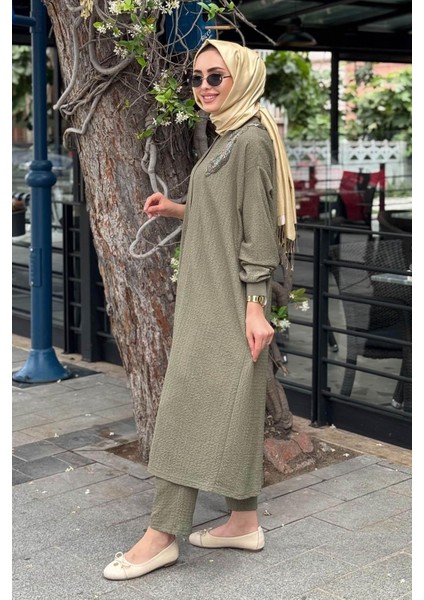 Nurcan Çetin Pantolonlu Takım 25602 Haki fiyatları