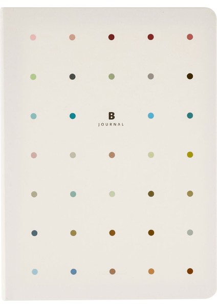 Color 80 Yaprak Noktalı Ciltli Defter - Beyaz - 21 cm