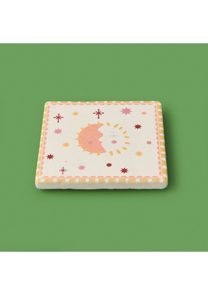 Moon Sun Bardak Altlığı - Renkli - 10 cm