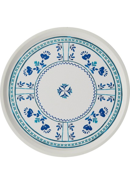 Home Santorini Yuvarlak Tepsi - Renkli - 35,5 cm