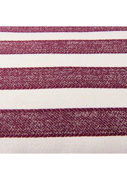 Earthy Hues Line Kırlent - Ekru / Mürdüm - 30X50 cm