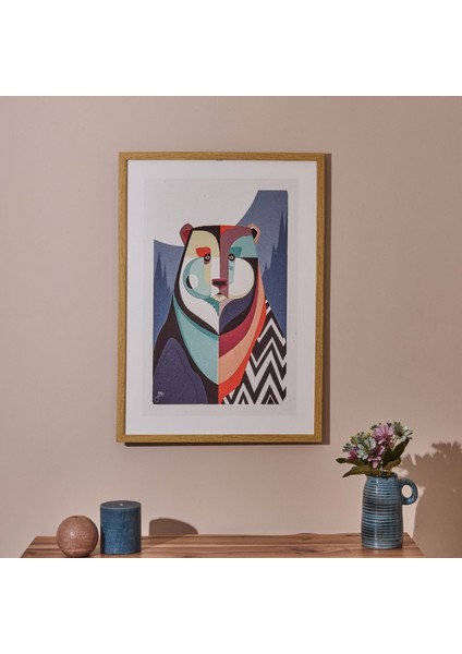 Bear Tablo - Renkli - 50X70 cm