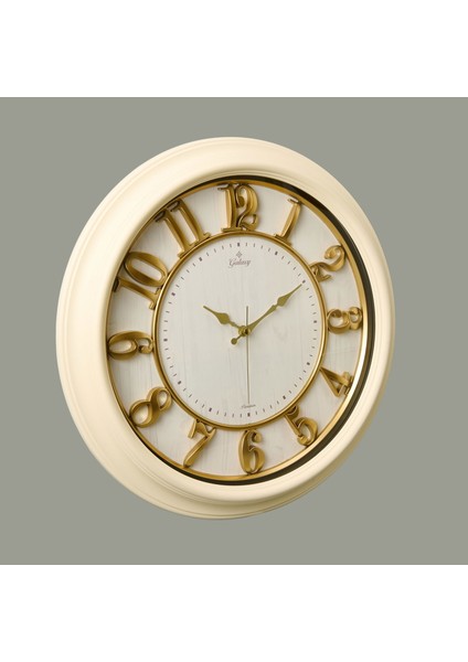 1963-CA Kabartma Rakam Duvar Saati - Bej - 46 cm fiyatları