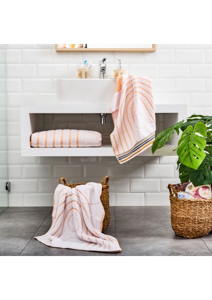 Bohem Banyo Havlusu - Bej / Hardal - 70X140 cm
