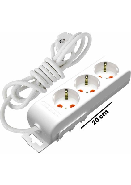 Ri Tech 3'lü Topraklı Grup Priz - 2 mt