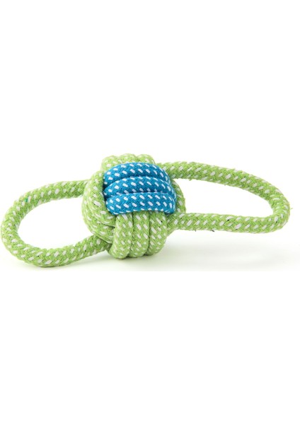 Örgü Ipli Burgu Köpek Oyuncağı - Yeşil - 20 cm