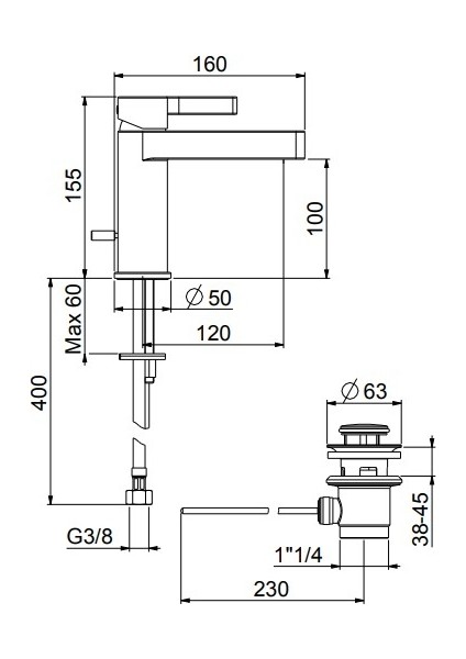 Italyan Webert -Do Re Mi Lavabo Bataryası Mat Siyah Sifon Kumandalı DR830101560 fiyatları