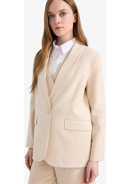 Yeni Sezon Kruvaze Yaka Cepli Blazer Ceket fırsatları