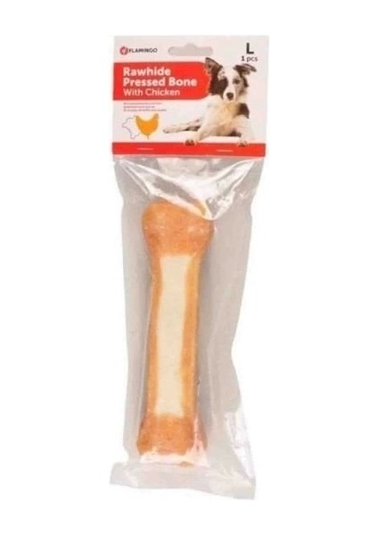 Flamingo Rhide Tavuk Eti Kaplı Kemik Köpek Ödül Maması 20 cm 210 gr