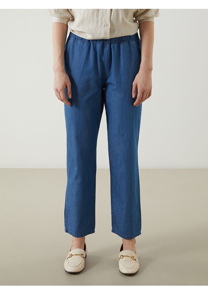 Yeni Sezon Beli Lastikli Straight Fit Kadin Jean Pantolon - S5LR84Z8 fiyatları